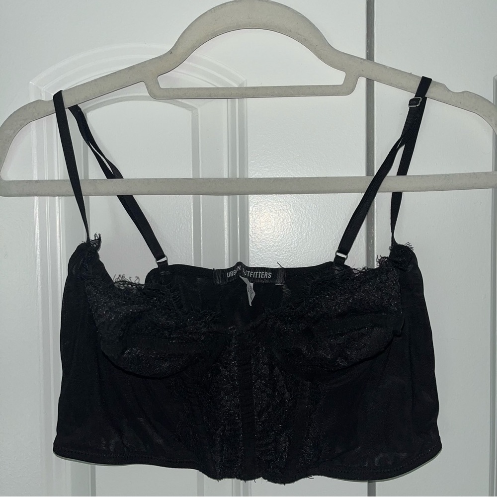 Urban Outfitters Black Lace Crop Top